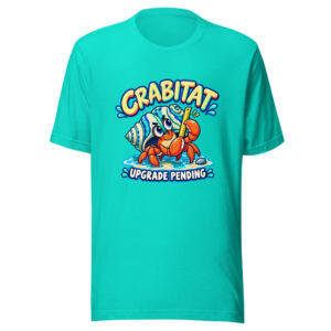 Crabitat Upgrade Pending Hermit-crab-renovation Graphic Tee mockup 1 Crabitat Upgrade Pending Hermit-crab-renovation Graphic Tee front view