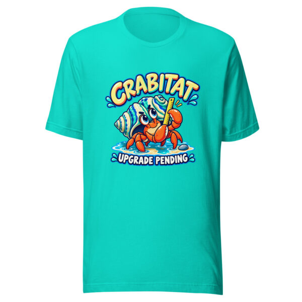 Crabitat Upgrade Pending Hermit-crab-renovation Graphic Tee mockup 1 Crabitat Upgrade Pending Hermit-crab-renovation Graphic Tee front view