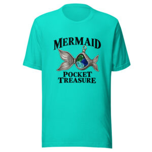 Mermaid Pocket Treasure Graphic Tee mockup 1 Mermaid Pocket Treasure Graphic Tee front view
