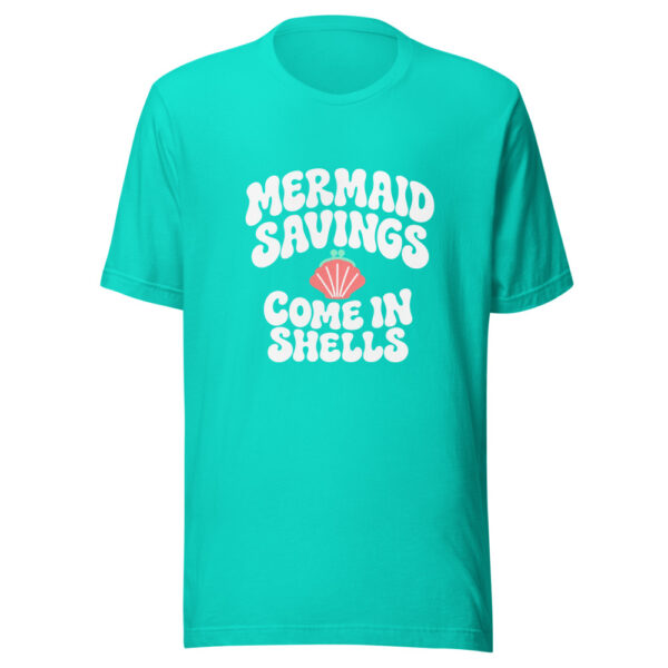 Mermaid Savings Come In Shells Graphic Tee mockup 2 Mermaid Savings Come In Shells Graphic Tee mockup 2
