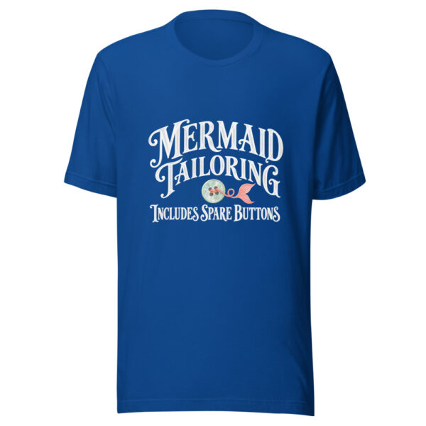 Mermaid Tailoring Includes Spare Buttons Graphic Tee mockup 3 Mermaid Tailoring Includes Spare Buttons Graphic Tee mockup 3