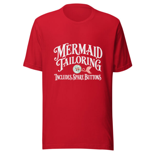 Mermaid Tailoring Includes Spare Buttons Graphic Tee mockup 4 Mermaid Tailoring Includes Spare Buttons Graphic Tee mockup 4