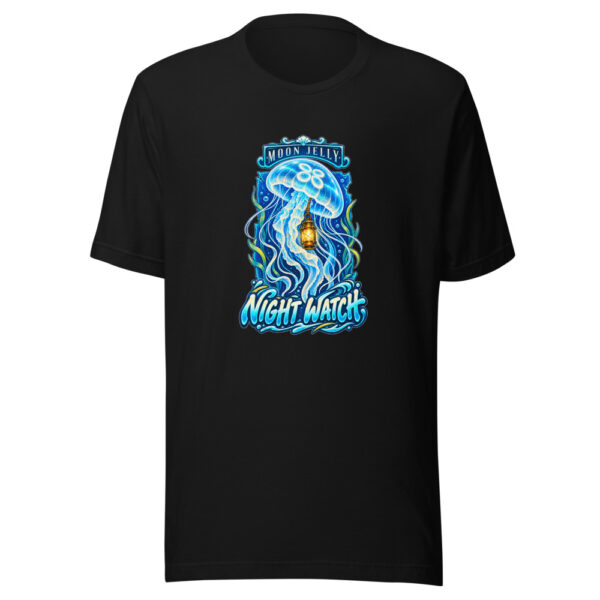 Moon Jelly Night Watch Coastal-folklore Graphic Tee mockup 4 Moon Jelly Night Watch Coastal-folklore Graphic Tee mockup 4
