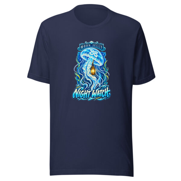 Moon Jelly Night Watch Coastal-folklore Graphic Tee mockup 6 Moon Jelly Night Watch Coastal-folklore Graphic Tee mockup 6