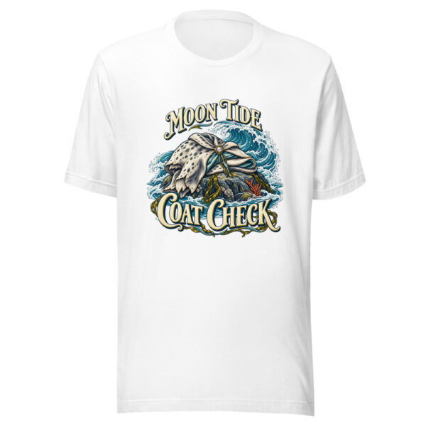 Moon Tide Coat Check Selkie-shore-leave Graphic Tee mockup 5 Moon Tide Coat Check Selkie-shore-leave Graphic Tee mockup 5