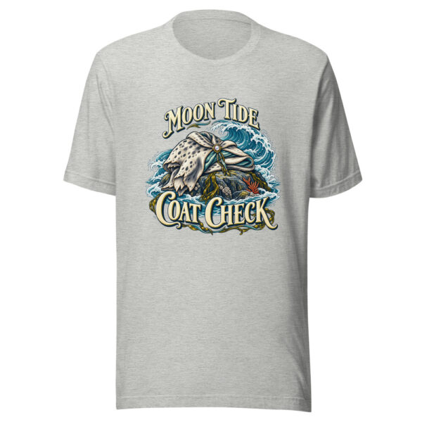 Moon Tide Coat Check Selkie-shore-leave Graphic Tee mockup 7 Moon Tide Coat Check Selkie-shore-leave Graphic Tee mockup 7