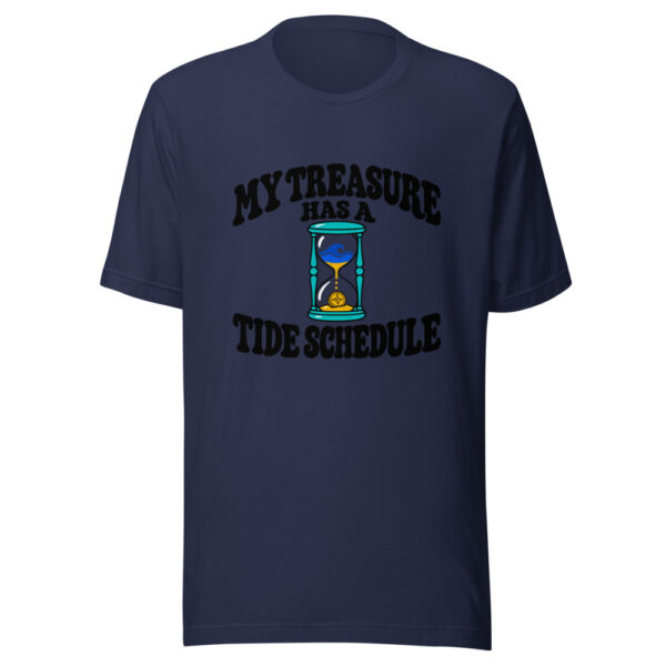 My Treasure Has A Tide Schedule Graphic Tee mockup 6 My Treasure Has A Tide Schedule Graphic Tee mockup 6