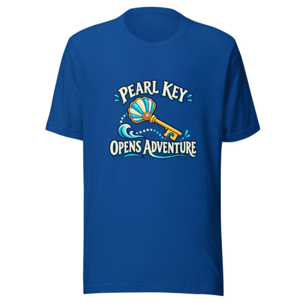 Pearl Key Opens Adventure Shell-key-quest Graphic Tee mockup 3 Pearl Key Opens Adventure Shell-key-quest Graphic Tee mockup 3