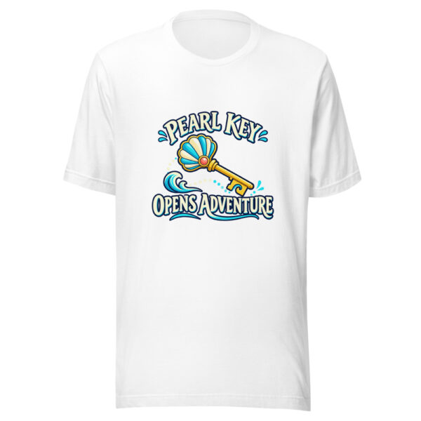 Pearl Key Opens Adventure Shell-key-quest Graphic Tee mockup 5 Pearl Key Opens Adventure Shell-key-quest Graphic Tee mockup 5