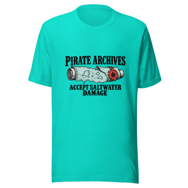 Pirate Archives Accept Saltwater Damage Graphic Tee mockup 2