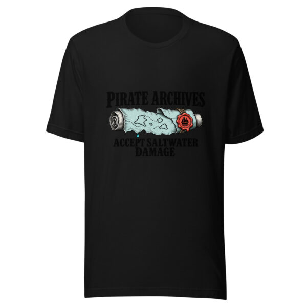 Pirate Archives Accept Saltwater Damage Graphic Tee mockup 4