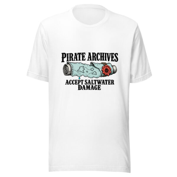 Pirate Archives Accept Saltwater Damage Graphic Tee mockup 5