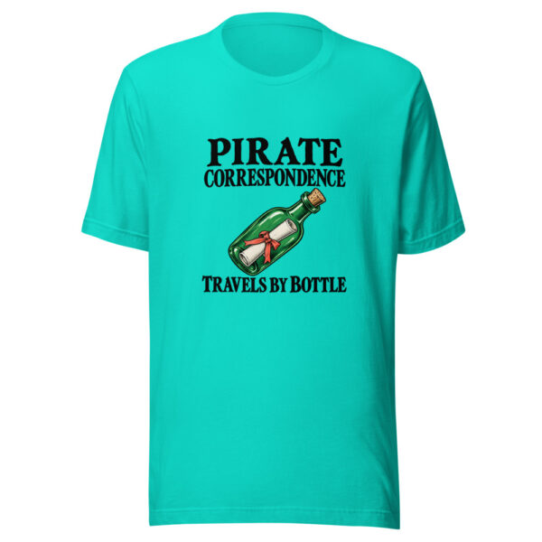 Pirate Correspondence Travels By Bottle Graphic Tee mockup 3 Pirate Correspondence Travels By Bottle Graphic Tee mockup 3