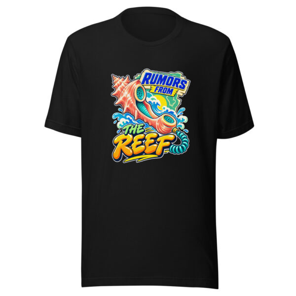 Rumors From The Reef Coastal-humor Graphic Tee mockup 4