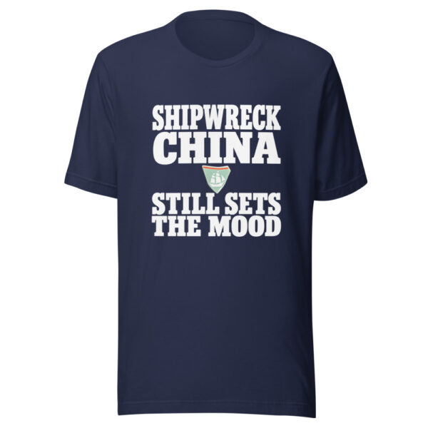 Shipwreck China Still Sets The Mood Graphic Tee mockup 6 Shipwreck China Still Sets The Mood Graphic Tee mockup 6