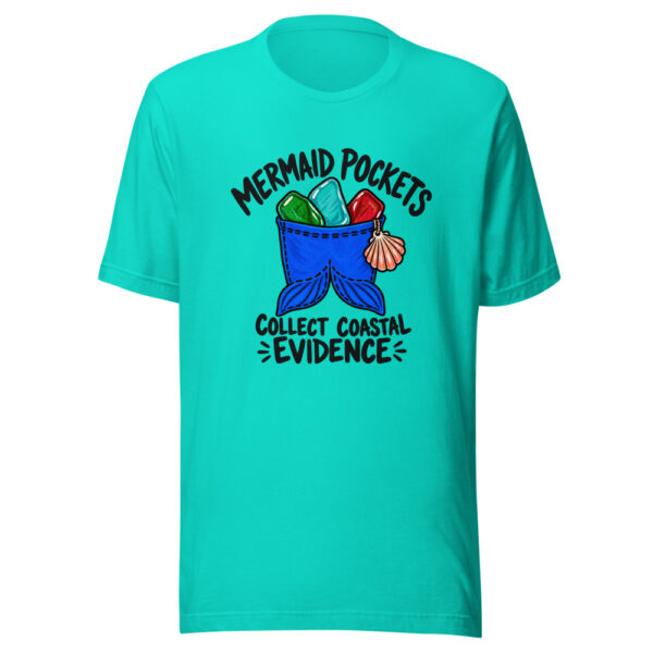 Mermaid Pockets Collect Coastal Evidence Graphic Tee front view