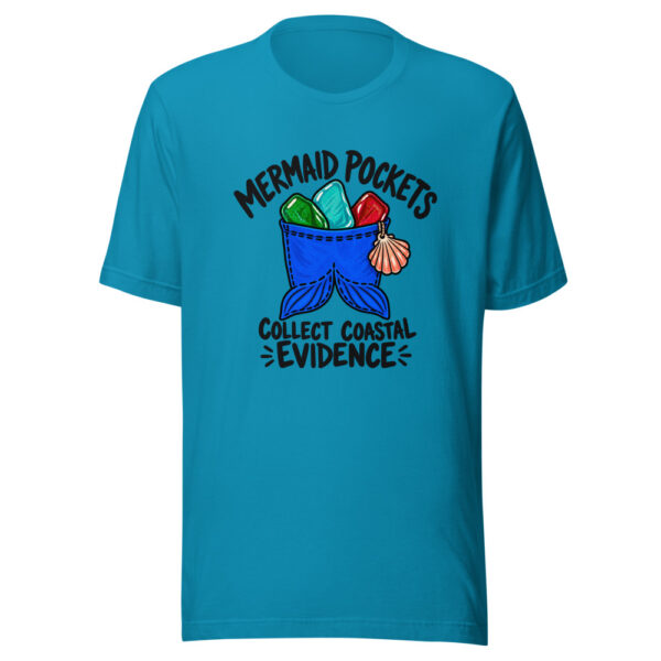 Mermaid Pockets Collect Coastal Evidence Graphic Tee mockup 2