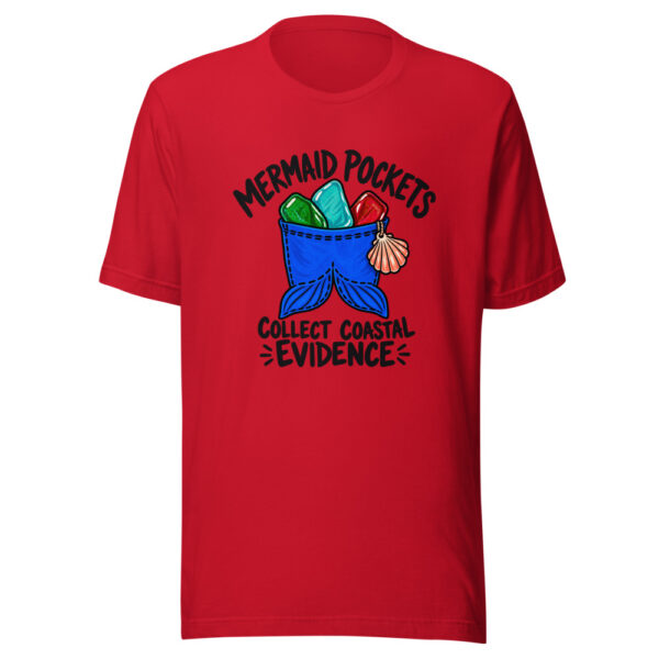 Mermaid Pockets Collect Coastal Evidence Graphic Tee mockup 8