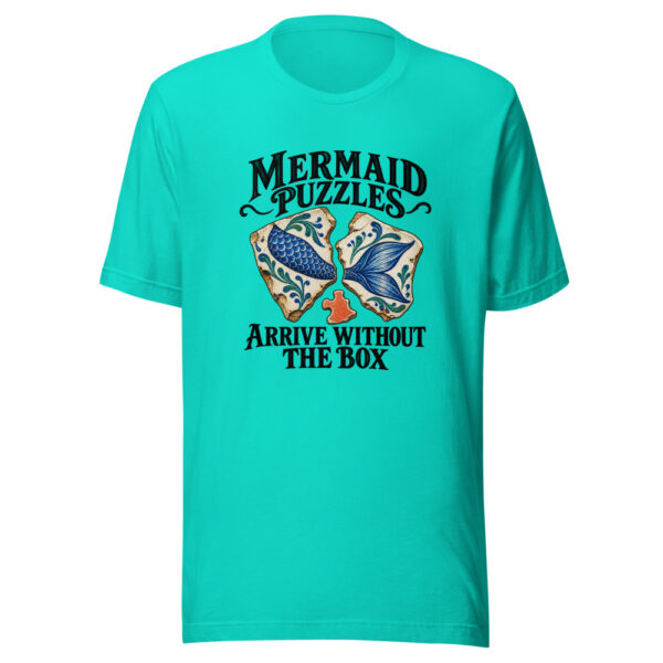 Mermaid Puzzles Arrive Without The Box Graphic Tee mockup 3 Mermaid Puzzles Arrive Without The Box Graphic Tee mockup 3