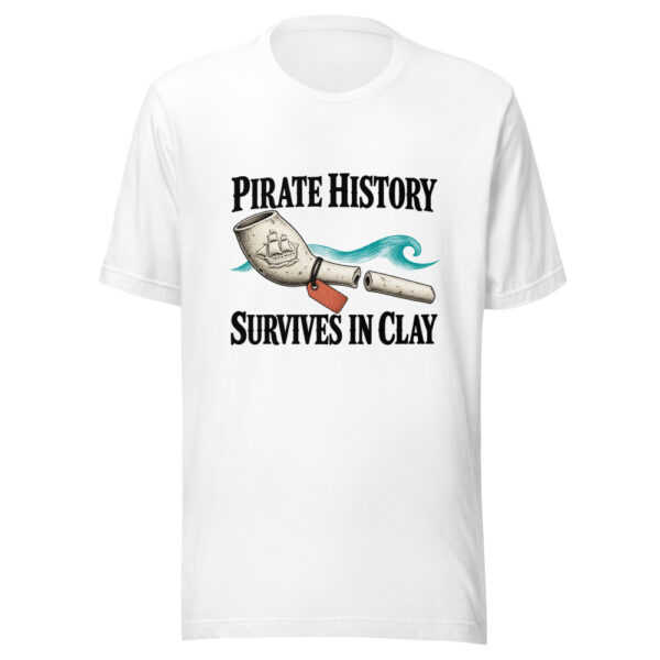 Pirate History Survives In Clay Graphic Tee mockup 5 Pirate History Survives In Clay Graphic Tee mockup 5