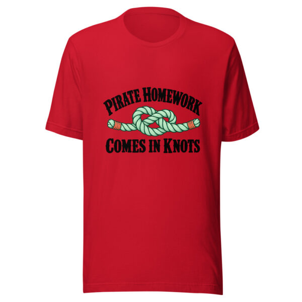 Pirate Homework Comes In Knots Graphic Tee mockup 1 Pirate Homework Comes In Knots Graphic Tee front view