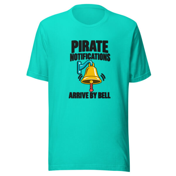 Pirate Notifications Arrive By Bell Graphic Tee mockup 1 Pirate Notifications Arrive By Bell Graphic Tee front view