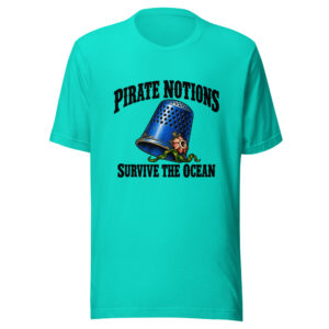 Pirate Notions Survive The Ocean Graphic Tee front view
