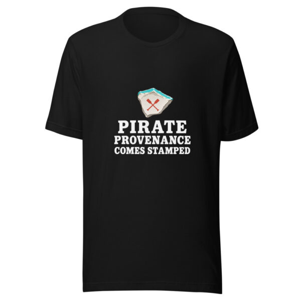 Pirate Provenance Comes Stamped Graphic Tee mockup 4 Pirate Provenance Comes Stamped Graphic Tee mockup 4