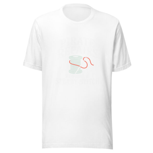 Pirate Repairs Require A Steady Stitch Graphic Tee mockup 6 Pirate Repairs Require A Steady Stitch Graphic Tee mockup 6