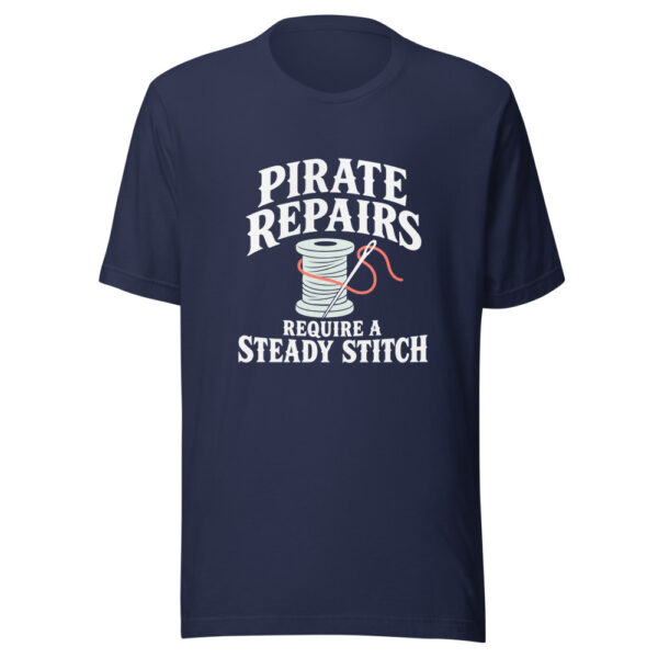 Pirate Repairs Require A Steady Stitch Graphic Tee mockup 7 Pirate Repairs Require A Steady Stitch Graphic Tee mockup 7