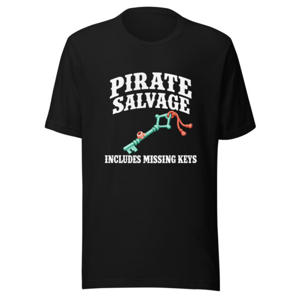 Pirate Salvage Includes Missing Keys Graphic Tee mockup 5 Pirate Salvage Includes Missing Keys Graphic Tee mockup 5